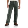 Carhartt Pantalon de Travail en Toile de Canard Lavée à Doublure en Flanelle Pantalons Homme Utilité Loose Fit