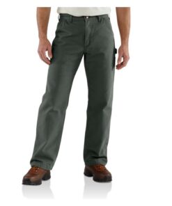 Carhartt Pantalon de Travail en Toile de Canard Lavée à Doublure en Flanelle Pantalons Homme Utilité Loose Fit