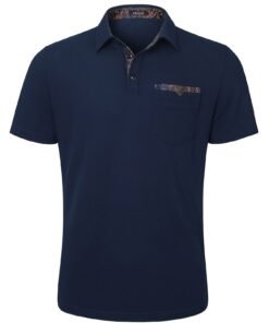 Enlision Polo Homme Manches Courtes Couleur de Contraste Regular Fit Polo T-Shirt Business avec Poche en Été Casual