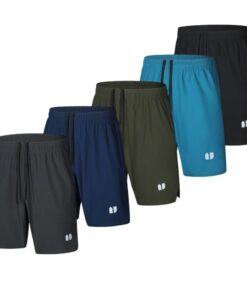 Shorts de course à pied rapide séchage BS RPMLot de 5 pour homme avec poches et taille élastique Shorts de sport BS RPM