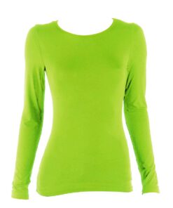 Charmoni Pull sous Pull femme vert anis - léger et extensible - taille unique T38 - coupe classique - recherché sur Amaz