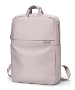 Sac à Dos Femme pour Ordinateur Portable 17 Pouces, Sac Léger pour Travail Voyage Collège, Sac École Rose Gris avec Comp