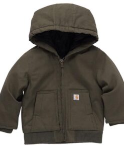 Carhartt Veste zippée à capuche en toile isolante pour bébé garçon chaud en hiver