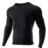 Niksa Lot de 1/2 t-shirts de compression à manches longues pour homme - Respirant et anti-transpiration - Idéal pour fit