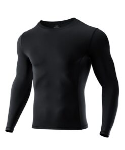 Niksa Lot de 1/2 t-shirts de compression à manches longues pour homme - Respirant et anti-transpiration - Idéal pour fit