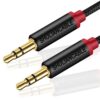 SHULIANCABLE Câble Jack Audio |5mm Mâle vers Mâle en Nylon pour iPhone, Samsung, Autoradio (1M) - Câble Auxiliaire Stéré