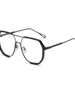LJCZKA Lunettes Anti Lumière Bleue Carrée 70s Pilote - Protection Écran pour Ordinateur, Jeux et TV - Femme Homme Anti-f