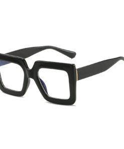 LJCZKA Lunettes Anti Lumière Bleue Carrées pour Femme et Homme, Lunettes Surdimensionnées Monture Épaisse Anti Fatigue p