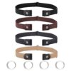 MXKOCO No Buckle Élastique Invisible - Réglable et Dégagement Rapide - Pour Jeans, Pantalon, Robe Unisexe - 4 Pièces