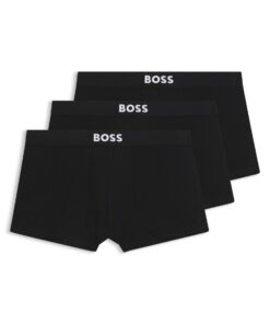 BOSS Hommes Trunks en Coton Stretch pour Garçons - 3 Pièces - Bleu