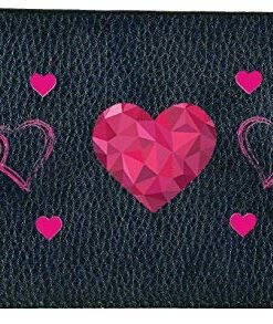 Syl'la Amour Rose Porte-Cheques en Cuir Noir pour Femme Modelle Élégant