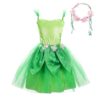 Costume de fée Clochette vert avec couronne de fleurs pour enfant fille de Lito Angels (M, L, XL)