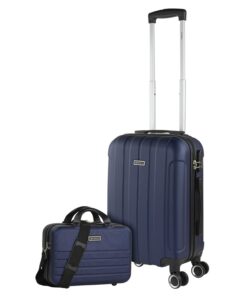 ITACA Valise Cabine 55x40x20 Valise Rigide Résistant Légère Valise À Roulettes Bleu Marine
