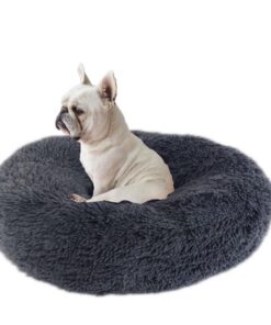 Voarge Lit pour chien lavable et moelleux | Coussin en peluche | Panier pour chien de petite et moyenne taille | Gris fo