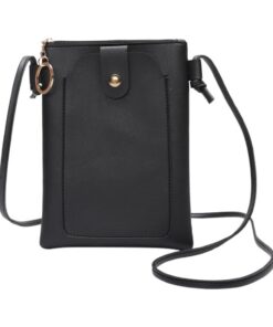 KWKPR pochette téléphone portable, sac à bandoulière réglable femme, noir