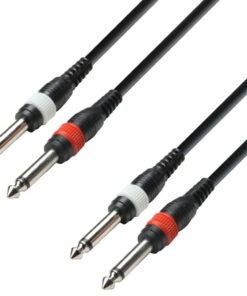 Câbles Adam Hall 3 STAR TPP 0300 - Câble Audio 2 x Jack 6,35 mm mono pour Studio Professionnel - 3 mètres