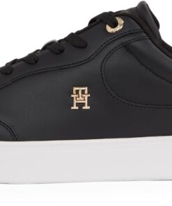 Tommy Hilfiger Baskets Femme Essential Chic en Cuir Modeles Confortables et Chic pour Femmes en Circuits Urbains et Dépl