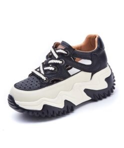 SUCHETA Chaussures de Sport Haute Haute creusée Casual pour Femmes Breathable Versatile Pops Shoes 8cm