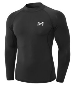 MEETYOO Tee Shirt Compression Homme Manche Longue pour Sports Fitness Jogging Musculation