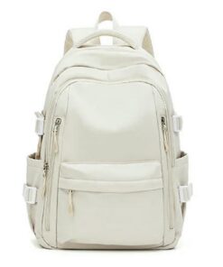 XYNM Sac À Dos L'école Imperméable Haute Capacité Pour Adolescents Beige