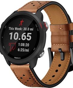 Axcellent Compatible avec Garmin Forerunner 245/645 pour Femmes - Musique, Cuir Classique, Remplacement de Bracelet de S