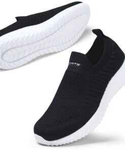 SLIQ Basket de Marche Slip on pour Femmes Chaussure Confortable Travail - Largeur Élastique, Multifonctionnelle, Idéale