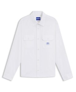 HUGO Hommes Ekynone Chemise en Twill de Coton avec étiquette logotée - Élégant et Durable pour l'Office et la Séance de