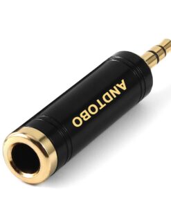 Adaptateurs ANDTOBO Noir 1/4" vers 3,5 mm pour Casques Écouteurs - Lot de 6 - Purs Cuivre - Amplificateur Included