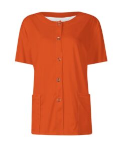 DIYIOUZHOU Blouse d'infirmière pour Femme Solid/Gradient/Print col Rond Tunique à boutons Travail Top