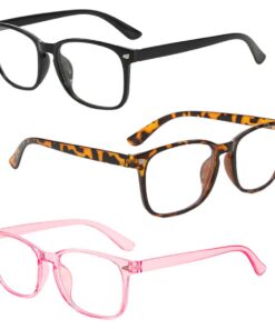 Lunettes Anti Lumiere Bleue pour Lecture et Bureau - Anti-fatigue et Sans Correction, Lot de 3