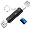 Lecteur SD multifonction 5 en 1 compatibles MacBook Pro & Galaxy S21/S22/S23, OTG micro SD vers USB C, pour PC et appare
