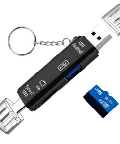 Lecteur SD multifonction 5 en 1 compatibles MacBook Pro & Galaxy S21/S22/S23, OTG micro SD vers USB C, pour PC et appare