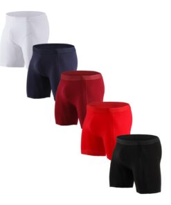 Lot de 5 boxers génériques pour homme en coton, couleur unie, séchage rapide, respirant, coupe idéale pour le quotidien