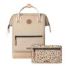 Cabaïa Sac à Dos Adventurer Déperlant Homme et Femme Voyages, Affaires École Beige/Blanc