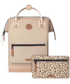 Cabaïa Sac à Dos Adventurer Déperlant Homme et Femme Voyages, Affaires École Beige/Blanc