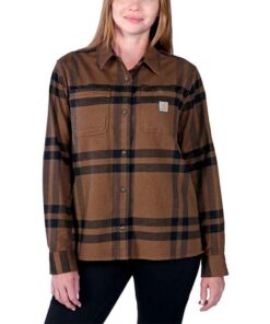 Carhartt Rugged Flex™ Midweight Flannel Shirt for Women - Long-Sleeve Plaid Work & Casual Wear