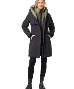 Navahoo B970 Veste d'hiver chaude à capuche pour femme, chaud, hiver, femme, city, coupe windsurf, polaire, taille S-M,