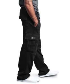 Pantalon Cargo Homme Multi Poches Élastique Taille Élargie Version Épaissée Casual Baggy Taille L