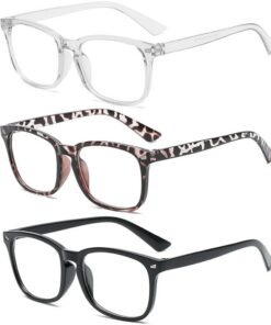 Lunettes Anti Lumière Bleue Homme & Femme, Kit 3 Paires pour Gaming Ordinateur, Protection Anti-Écrans Haut Débit