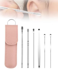 Nettoyeur d'oreilles spiralé Rose pour personnes allergiques, kit pratique et portable de nettoyage d'oreilles, adapté à