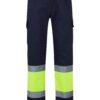Velilla 157 - Pantalon Haute Visibilité Taille M Couleur Bleu Foncé et Jaune Fluorescent