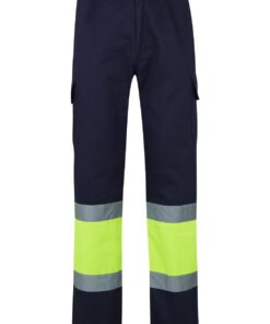 Velilla 157 - Pantalon Haute Visibilité Taille M Couleur Bleu Foncé et Jaune Fluorescent