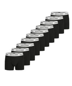 JACK & JONES Boxers Basics en Coton Étirable pour Hommes, Tailles S à 3XL, Noir et Blanc, Lot de 10