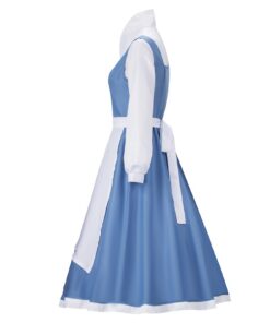 LIKUNGOU Princesse déguisement pour femmes : tenue bleue cosplay Halloween avec nœud pour servante accessoires