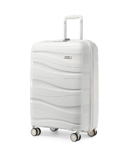 Kono Valise Bagage Cabine 56cm Rigide Polypropylène Valise de Voyage à 4 Roulettes et Serrure TSA, Blanc - Bagage cabine