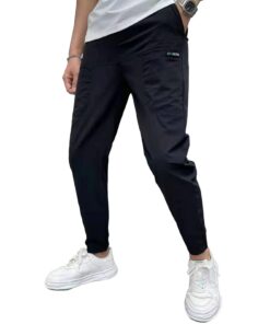 Vogany Pantalon cargo confortable pour homme Noir 30 avec grande capacité de stockage et haute élasticité
