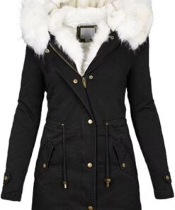 KaloryWee Manteaux d'hiver épais avec doublure en polaire chaude et fermeture éclair pour femme - Chauffant - Taille US