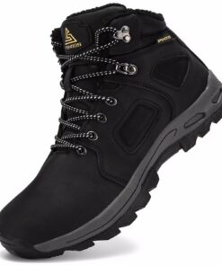 Bottes Hiver Hommes Imperméable Fourrées Chaudes et Antidérapant pour Trekking Outdoor