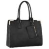 CRAZYCHIC Grand Sac à Main Cabas Femme Noir - Sac Cours Lycéenne Etudiante Fille - Travail Business Scolaire - Fourre-To