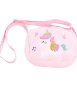 CLISPEED Sac Bandoulière Licorne Peluche Fille Trendy avec Bandoulière Chic pour Petite Fille